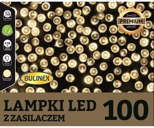Lampki LED 100L 4,95m biały ciepły zewnętrzne