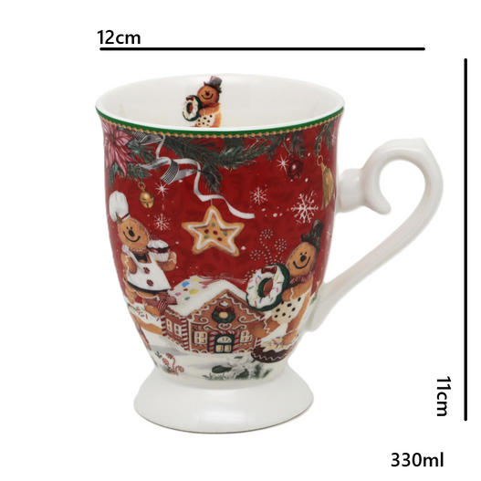 Kubek Ciastek przy domku z piernika czerwony w pudełku 330ml