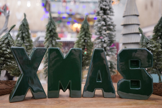 Napis ceramiczny zielony XMAS 8x12cm