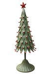 Choinka metalowa zielona z czerwonymi kuleczkami 36 cm