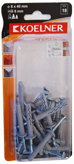 Kołek szybkiego montażu 6 x 40 mm bez kołnierza