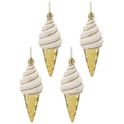Bombki lody 4szt 13cm Złote