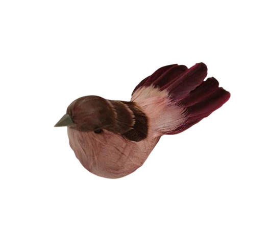 Ptaszki na klipsie różowe 12 cm 2 szt dekoracyjne