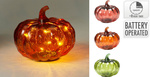 Dynia szklana LED zielona/pomarańczowa/czerwona 13cm