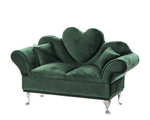 Szkatułka aksamit kanapa ciemno zielona serce 15x25x10cm
