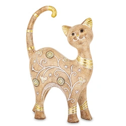 Figurka Kot brązowo-złoty cyrkonie 25x16cm