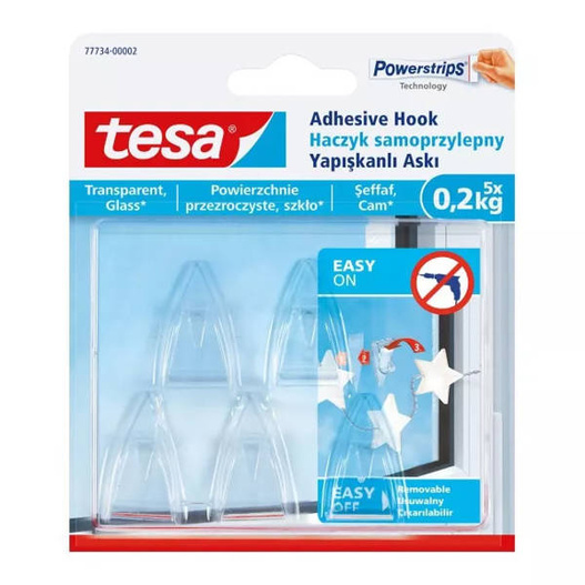 Haczyk samoprzylepny przezroczysty Tesa 5szt 200g