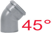 Kolano kanalizacyjne wewnętrzne 75mm (45')