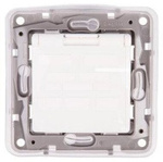 Gniazdo hermetyczne pojedyncze białe z uziemieniem