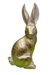 Figurka Zając złoty szczotkowany siedzący 34 cm
