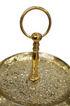 Patera metalowa 2-poziomy złota karbowana 29x35cm