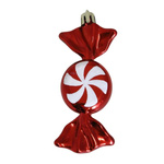 Bombki cukierki 4sztuki czerwono-białe 10,5cm