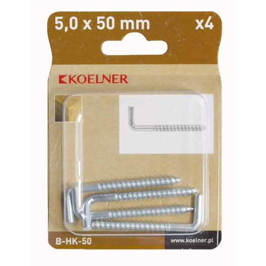 Hak kątowy 5x50mm 4sztuki Koelner