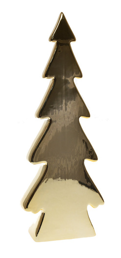 Choinka ceramiczna lustrzana złota 32cm
