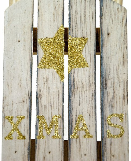 Sanki drewniane z gwiazdą 20x8cm