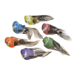 Ptaszki na klipsie 10 cm wielobarwne 12 sztuk