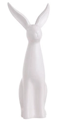 Figurka Zając ceramiczny zamyślony biały 31cm