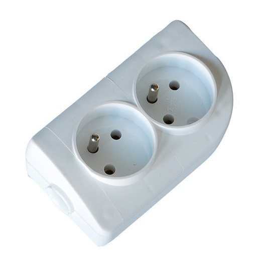 Gniazdo przedłużacza 2-krotne z uziemieniem listwa