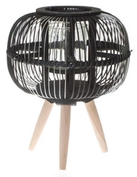 Lampion czarno-srebrne druty na nóżkach 37cm