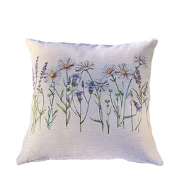 Poszewka na poduszkę EDEN Lawenda i Stokrotki 40x40cm Chenille