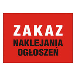 Tablica informacyjna z PCV Zakaz naklejania ogłoszeń