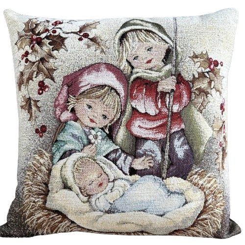BN Poszewka 40x40cm Chenille Dzieci przy żłóbku