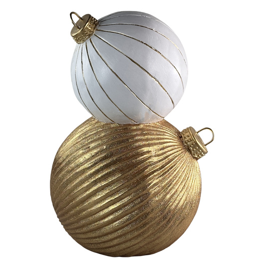 Bombki  złota/złoto-biała maxi 60cm 