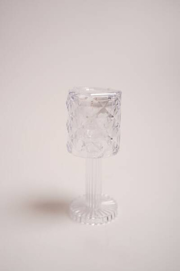 Świecznik kielich LED imitacja kryształu 12 cm