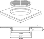 Kratka podłogowa biała Rozmiar 150x150mm