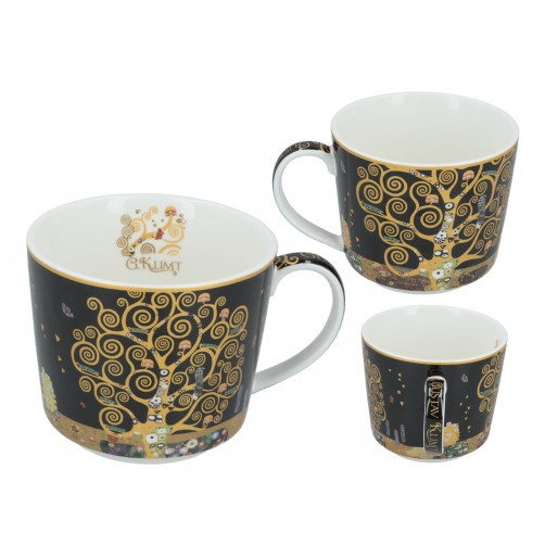 KLIMT Filiżanka ze spodkiem 230ml Drzewo życia w pudełku Carmani
