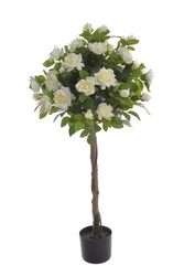 Róża biała w doniczce 120 cm sztuczna roślina ozdobna