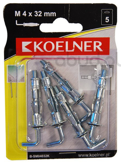 Śruby do gipsokartonu z hakiem kątowym 4x32 mm