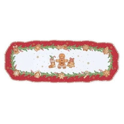 Patera owalna Ciastek biało-czerwony 37x14cm