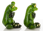 Figurka Żaba siedząca ON/ONA serce z rąk 8,5cm 2 wzory 1 sztuka