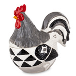 Kura z pokrywką biało-czarno-szara 26,5x26,5x14,5cm