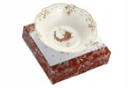 Miska ceramiczna Mikołaj w saniach złoty rant 15,5cm 