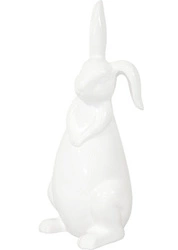 Zając ceramiczny biały opadające ucho 40 cm