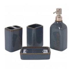 Komplet akcesoriów łazienkowych 4 elementy granat