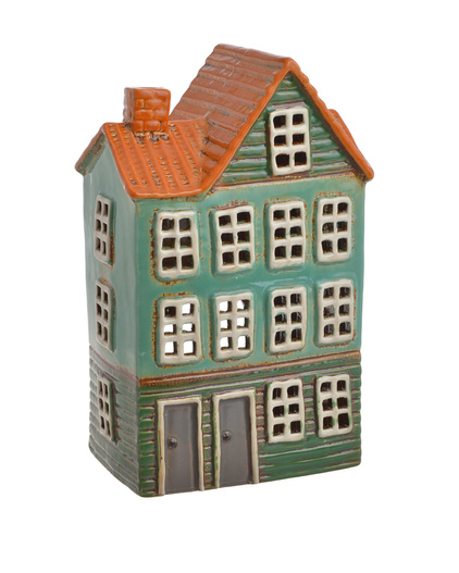 Domek Holenderski T-light zielony 2piętra 23,5 cm