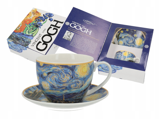 Van Gogh Filiżanka ze spodkiem 250ml Gwiaździsta noc Carmani