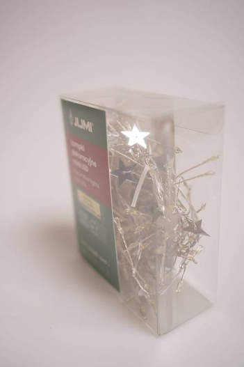 Lampki na baterie 100 mini LED gwiazdki ciepły biały 200+30cm