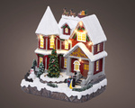 Domek, scenka Led bordo grający 31x20x23,5cm