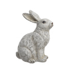 Figurka Zając siedzący biały szczotkowany 21,5 cm