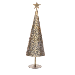 Choinka metalowa stożek złota patyna 48 cm