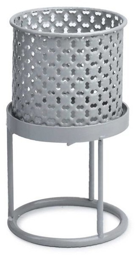 Osłonka metalowa szara na stojaku 23,5x11,5cm