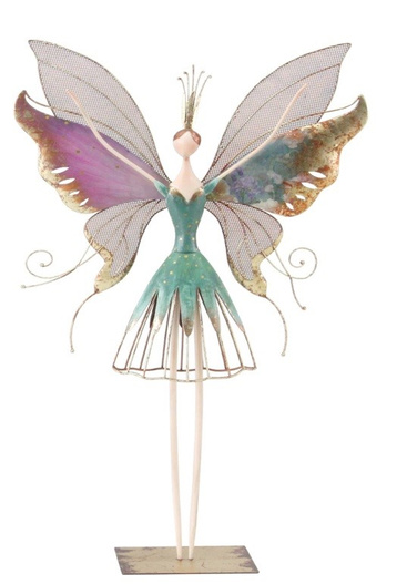 Wróżka metalowa zielono-różowa 70,5cm