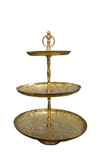Patera metalowa 3-poziomy miedziany 34x51cm