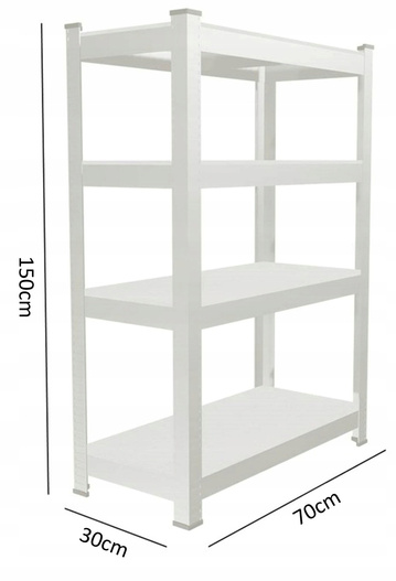 Regał metalowy ocynkowany 1500x700x300cm 4-poziomowy 150kg czarny