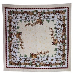 Obrus świąteczny Mikołaj w saniach 140x240cm