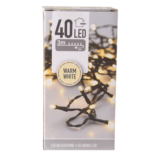 Lampki Zewnętrzne i wewnętrzne40 Led 3m biały ciepły